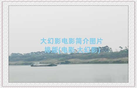 大幻影电影简介图片排版(电影 大幻影)